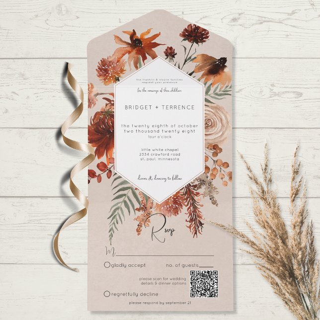Código QR do Quadro Floral de Pêssego e Pêssego (Criador carregado)
