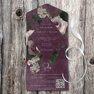 Código QR do Vinho Floral Branco e Rosa Moderno Es