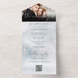 Código QR do Winter Wonderland Casamento de Neve F