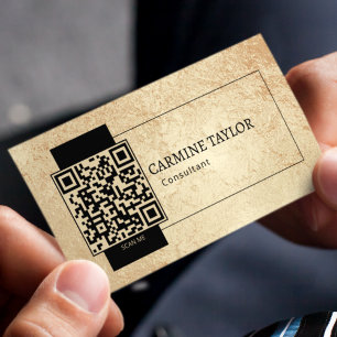 Código QR Dourado Cartão de Visita Moderno Consult