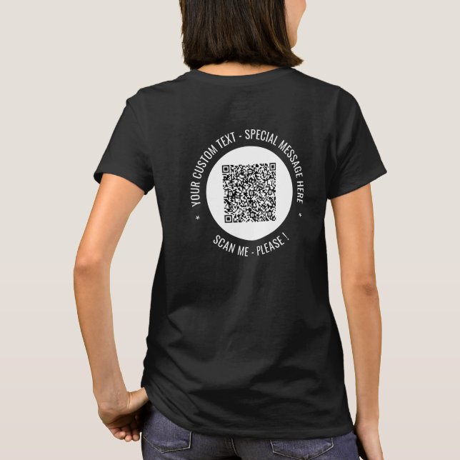 Código QR e texto personalizado Sua Camisa Escolhe (Verso)