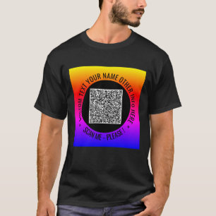 Código QR e texto personalizado Sua Camisa T perso