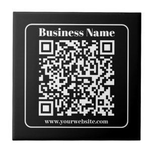 Código QR editável Preto e Branco Estilo Retro Mod