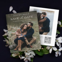 Código QR Elegante 2 Foto Casamento Salvar a Data