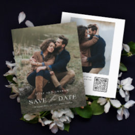 Código QR Elegante 2 Foto Casamento Salve a Data
