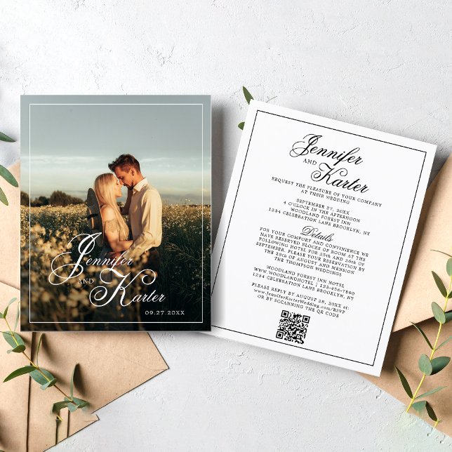 Código QR Elegante BUDGET Todos em Um Casamento Fo (Criador carregado)