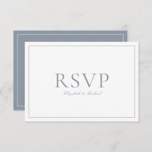 Código QR Elegante Dusty Blue Monogramas RSVP