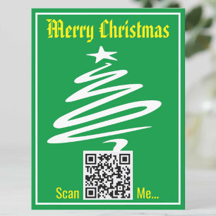 Código QR em um cartão postal de Natal