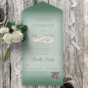 Código QR Emerald Verde Moderno dos Anéis de Casam