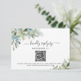 Código QR Eucalyptus Greenery Casamento RSVP