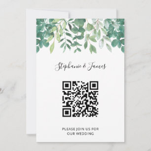 Código QR Eucalyptus Greenery Convite para Casame