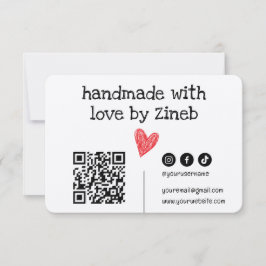 Código Qr feito à mão com amor | Preto mínimo simp
