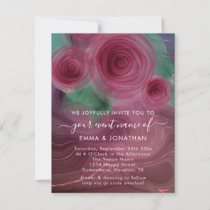 Código QR Floral Marsala Rosa Burgundy