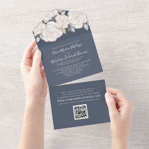 Código QR Floral Verde Elegante Moderno em Aquarel