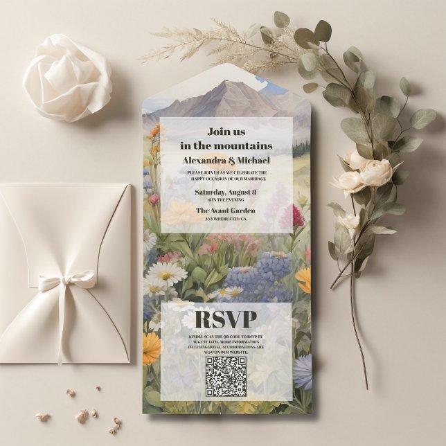 Código QR Floresta de Montanha Russa Casamento Ver (Criador carregado)