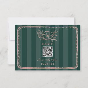 Código QR Greve Verde Casamento Floral QR RSVP