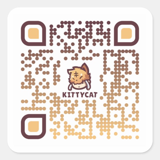 Código QR KittyCat - 20 Folha de Adesivos 1/2" (Br (Frente)