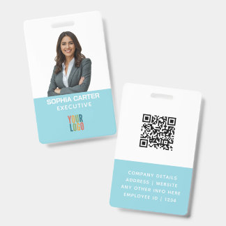 Código QR Logo Foto Personalizado Crachá de Funcio