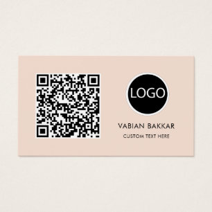 Código QR Logotipo comercial Black Modern Cartão d