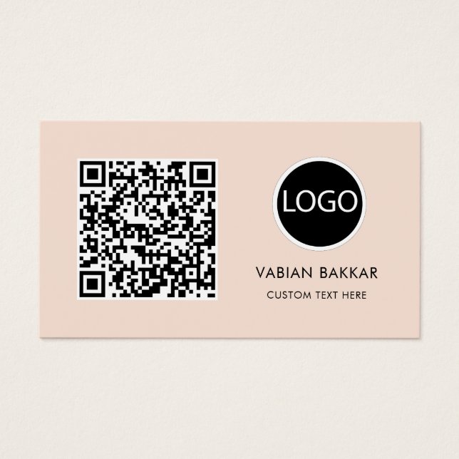 Código QR Logotipo comercial Black Modern Cartão d (Frente)
