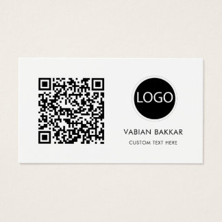 Código QR Logotipo comercial Black Modern cartão d