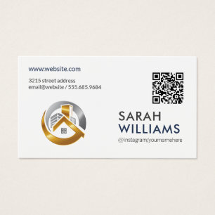Código QR Logotipo Dourado Imobiliário
