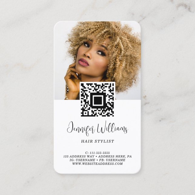 Código QR Logotipo Fotográfico Cartão de visita de (Frente)