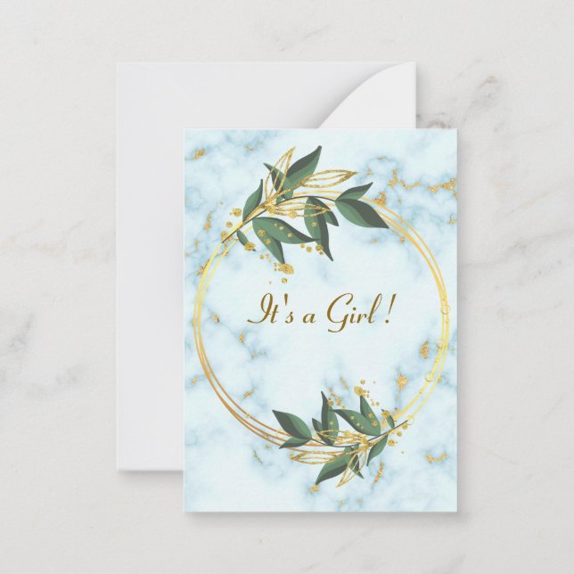 Código QR mármore Dourado bebê Chá convite (Verso)