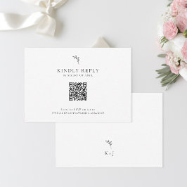 Código QR Mínimo de Monograma RSVP de Casamento El