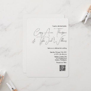 Código QR mínimo Shimmer de Pérolas de Convite par