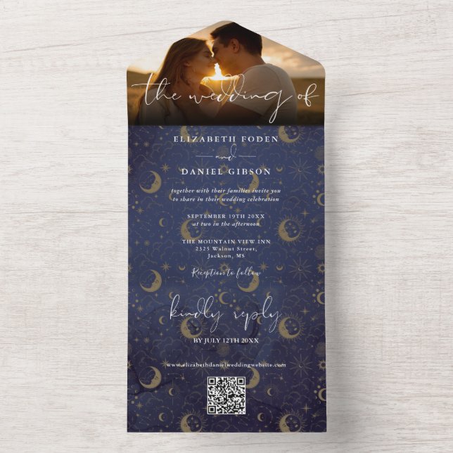 Código QR Místico Celestial para Foto de Casamento (Inside)