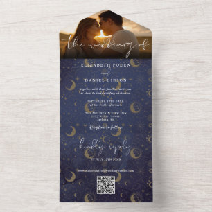 Código QR Místico Celestial para Foto de Casamento