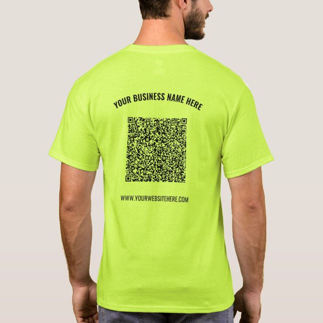 Código QR - Modelo de Camisa de Negócios com Texto (Verso)