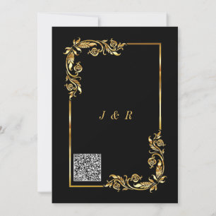 Código QR Modelo de Convite Dourado de Casamento P