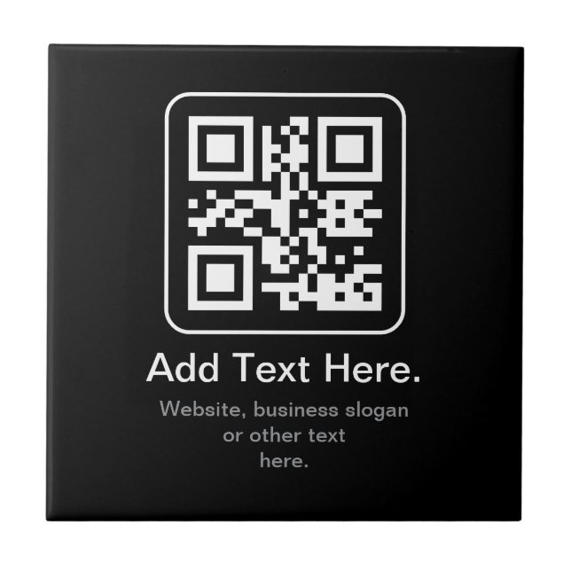 Código QR Modern Escaneável | Preto Branco e Cinza (Frente)