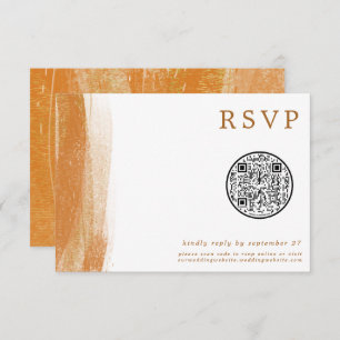 Código QR Modern Terracotta Gold Foil Wedt RSVP