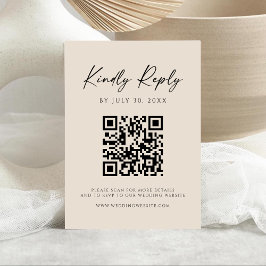 Código QR Moderno | Cartão de RSVP de Site de Cham