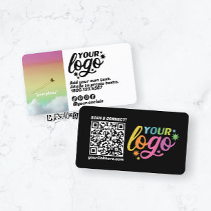 Código QR moderno Cartão de visita do arco-íris br