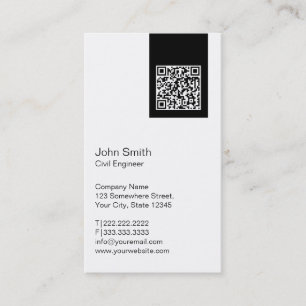 Código QR moderno Cartão de visita Engenheiro civi