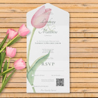 Código QR Moderno cor-de-rosa brilhante Tulip Solo