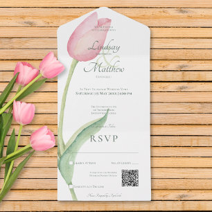 Código QR Moderno cor-de-rosa brilhante Tulip Solo