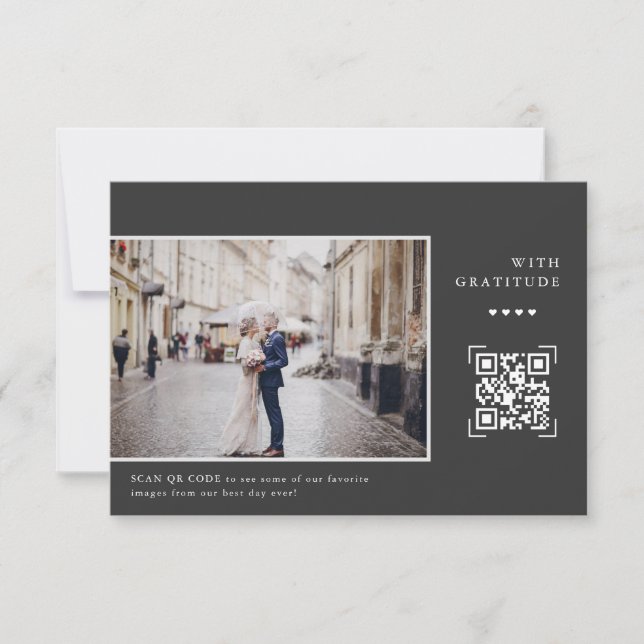 Código QR Moderno Simples | Agradecimento de Foto  (Frente)