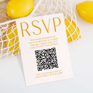 Código QR on-line RSVP Amarelo Simples e Brilhante