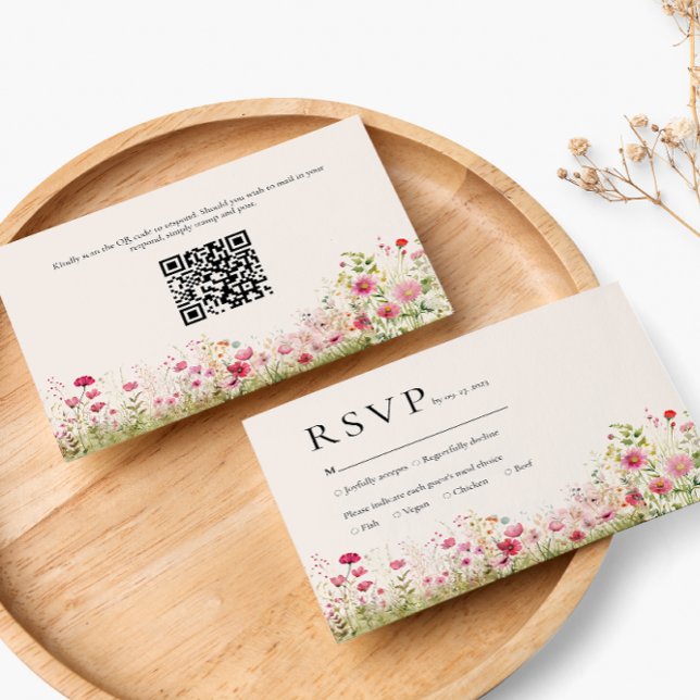 Código QR online botânico boêmio de RSVP de casame (Criador carregado)