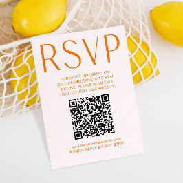 Código QR Online RSVP Laranja Simples e Brilhante