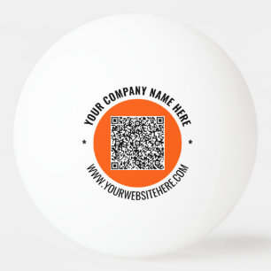 Código QR Personalizado Bola de Ping Pong Texto Pe