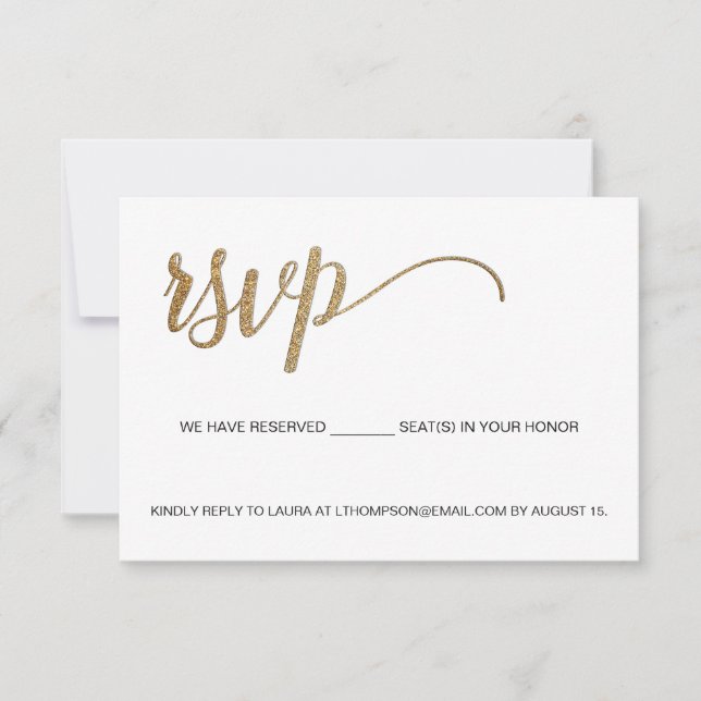 Código QR personalizado de RSVP por e-mail assento (Frente)