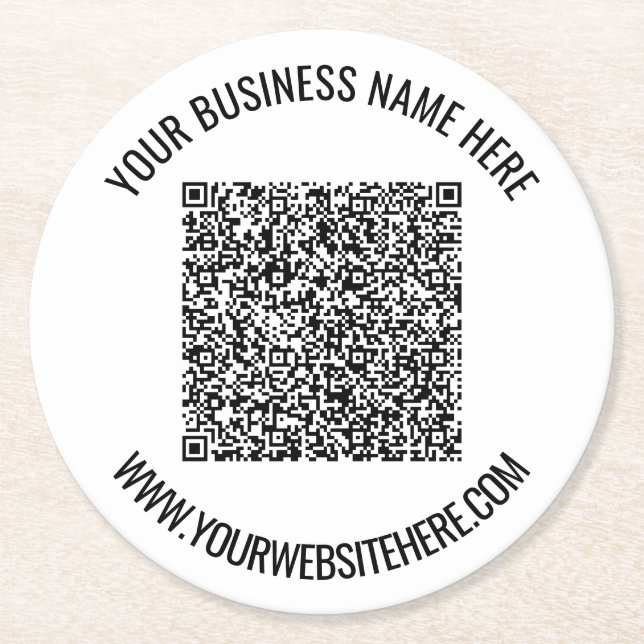 Código QR Personalizado e Porta-Copos de Papel com (Frente)