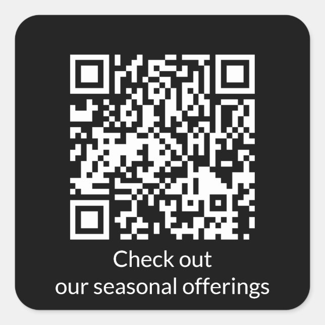 Código QR Personalizado Gerar URL Adesivo Quadrado (Frente)