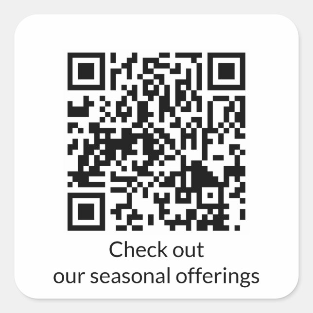 Código QR Personalizado Gerar URL Adesivo Quadrado (Frente)